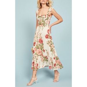 Reformation Nikita Ruffle Shoulder Midi Dress